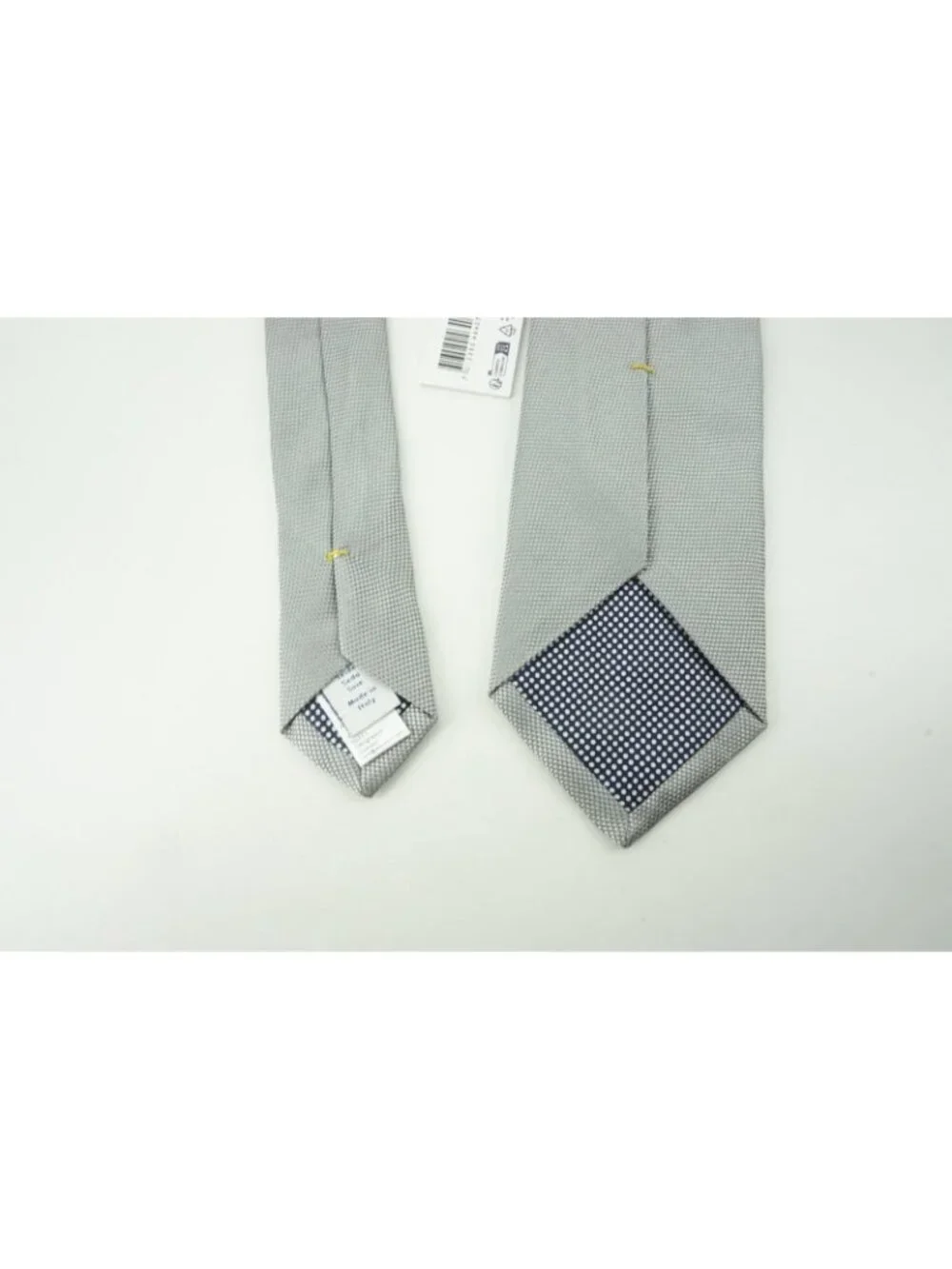 Eton Solid Cloud Gray Basketweave 100% Silk Tie Brand New With Tags